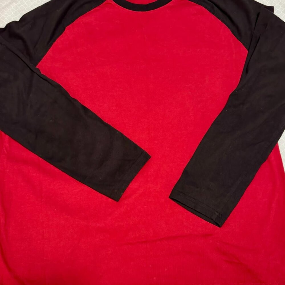 NWOT Men’s Large George Long Sleeve Red & Black Jersey Style Shirt